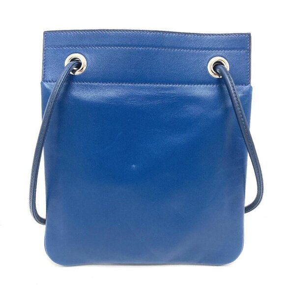 HERMES Leather Arine Mini Pochette Shoulder Bag Swift blue/SilverHardware - Picture 1 of 13